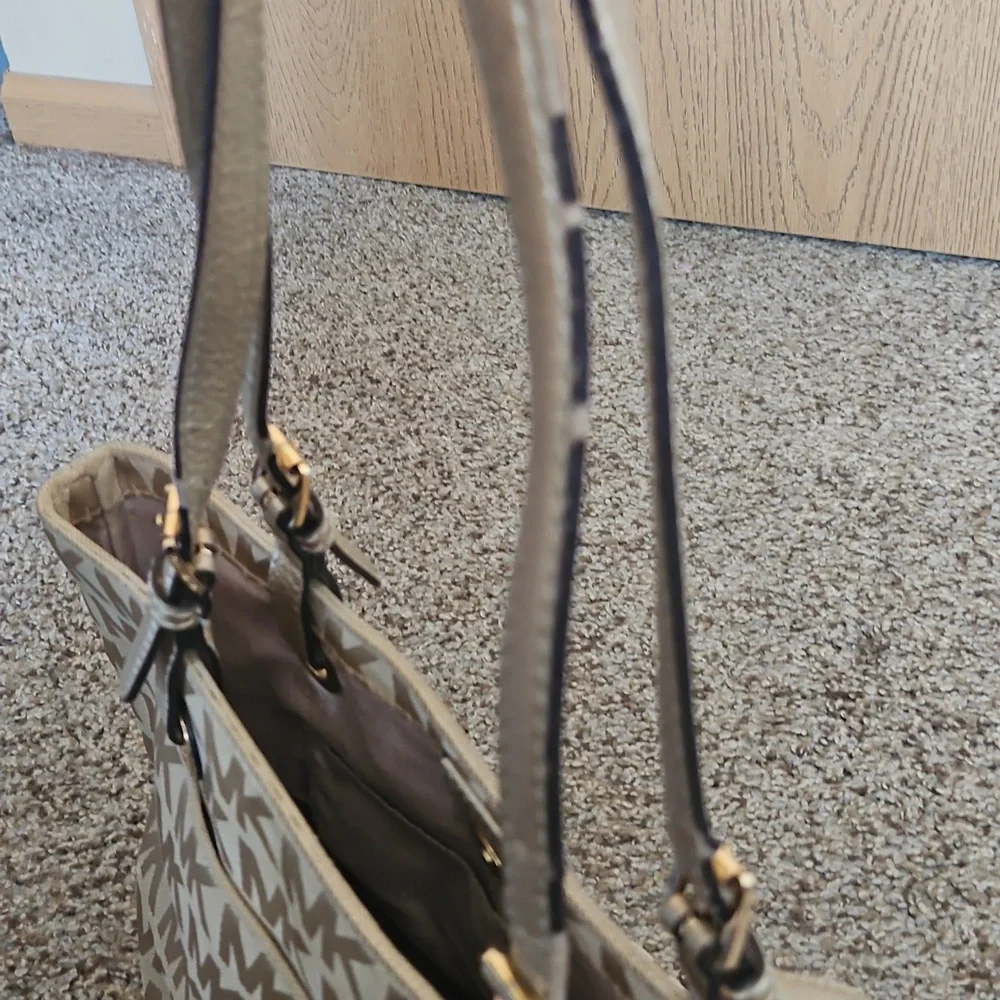 Michael Kors Beige Monogram Tote Bag